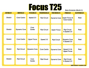 focus t25 fill workouts